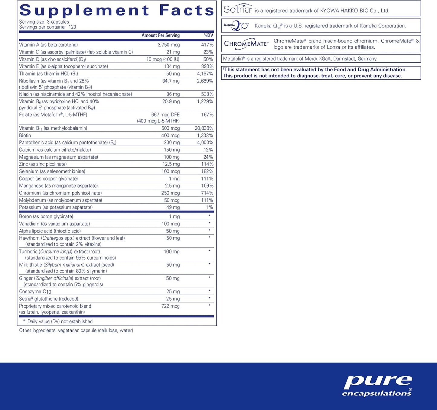 UltraNutrient Multivitamin & Mineral Supplement for Antioxidants with Vitamin C, CoQ10 - Supports Liver & Heart Health - 360 Capsules - Gluten Free