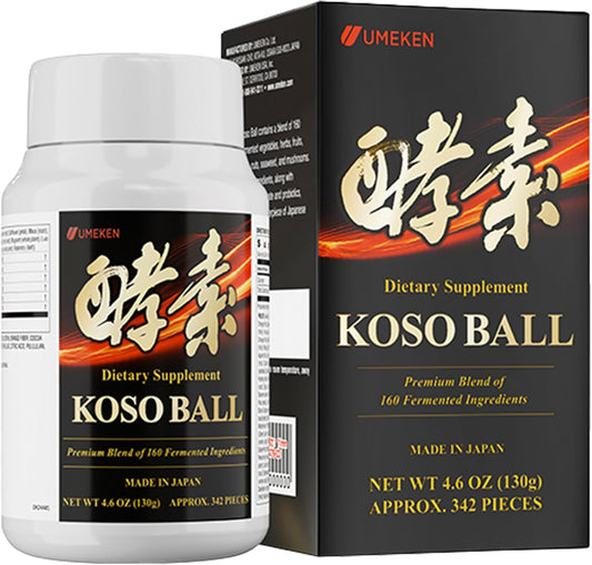 Umeken Koso Ball with 160 Fermented Ingredients for Stomach & Intestine Health - Pack of 342 Pieces - Japanese Immune Support & Wellness Supplement