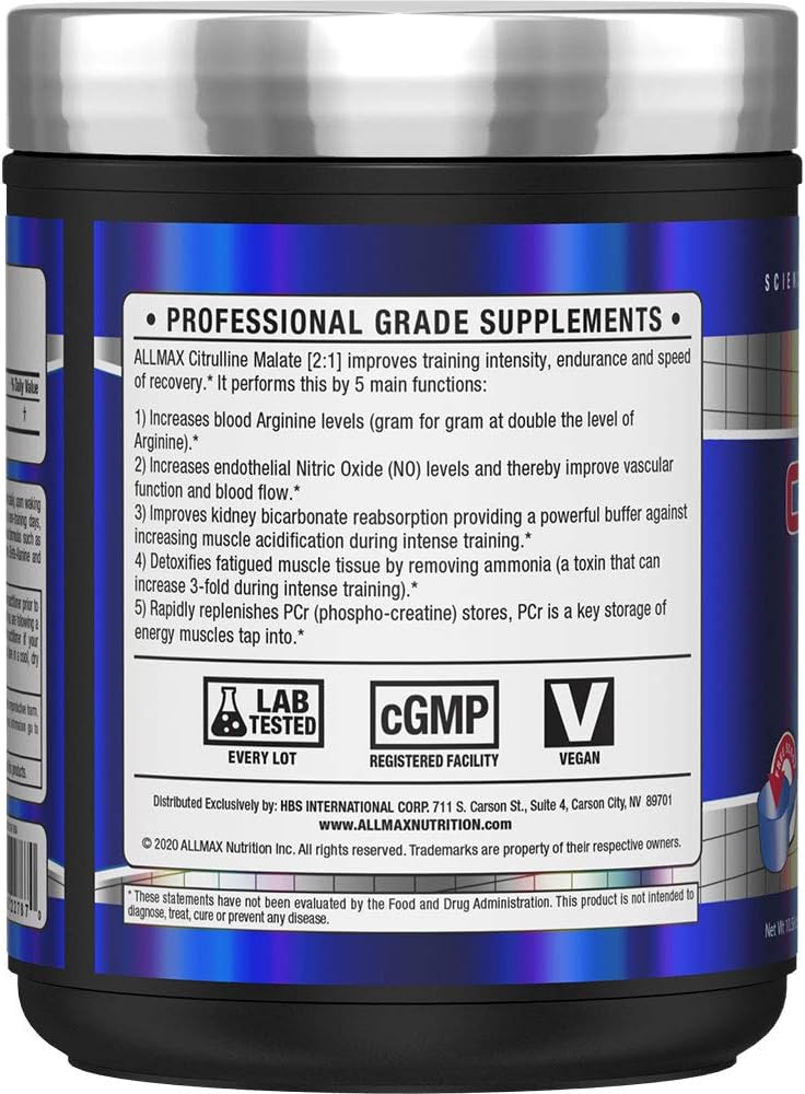 Unflavored ALLMAX Nutrition Citrulline Malate Powder - 300g Size