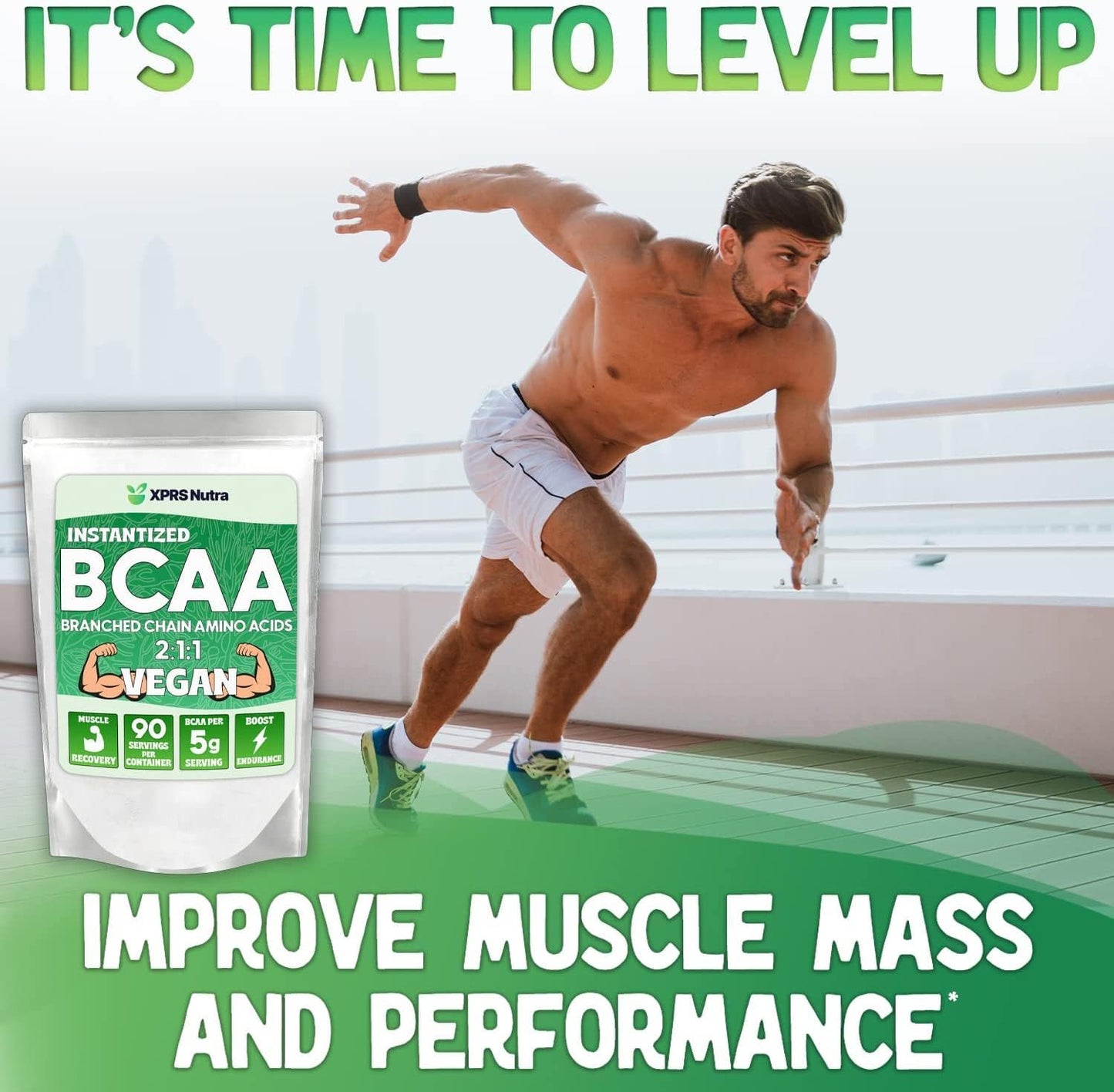 Unflavored BCAA Powder for Men and Women - 2lb Amino Acid Supplement for Gym Recovery