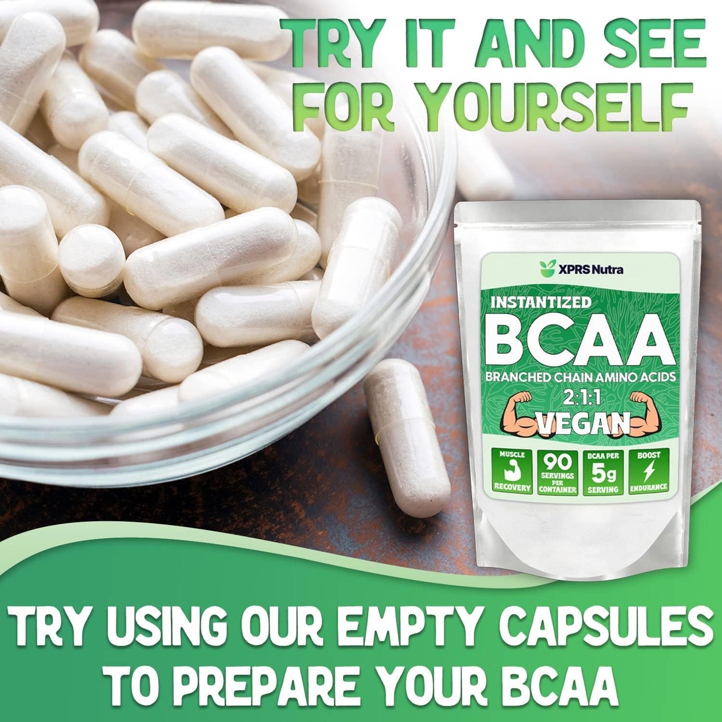 Unflavored BCAA Powder for Men and Women - 2lb Amino Acid Supplement for Gym Recovery