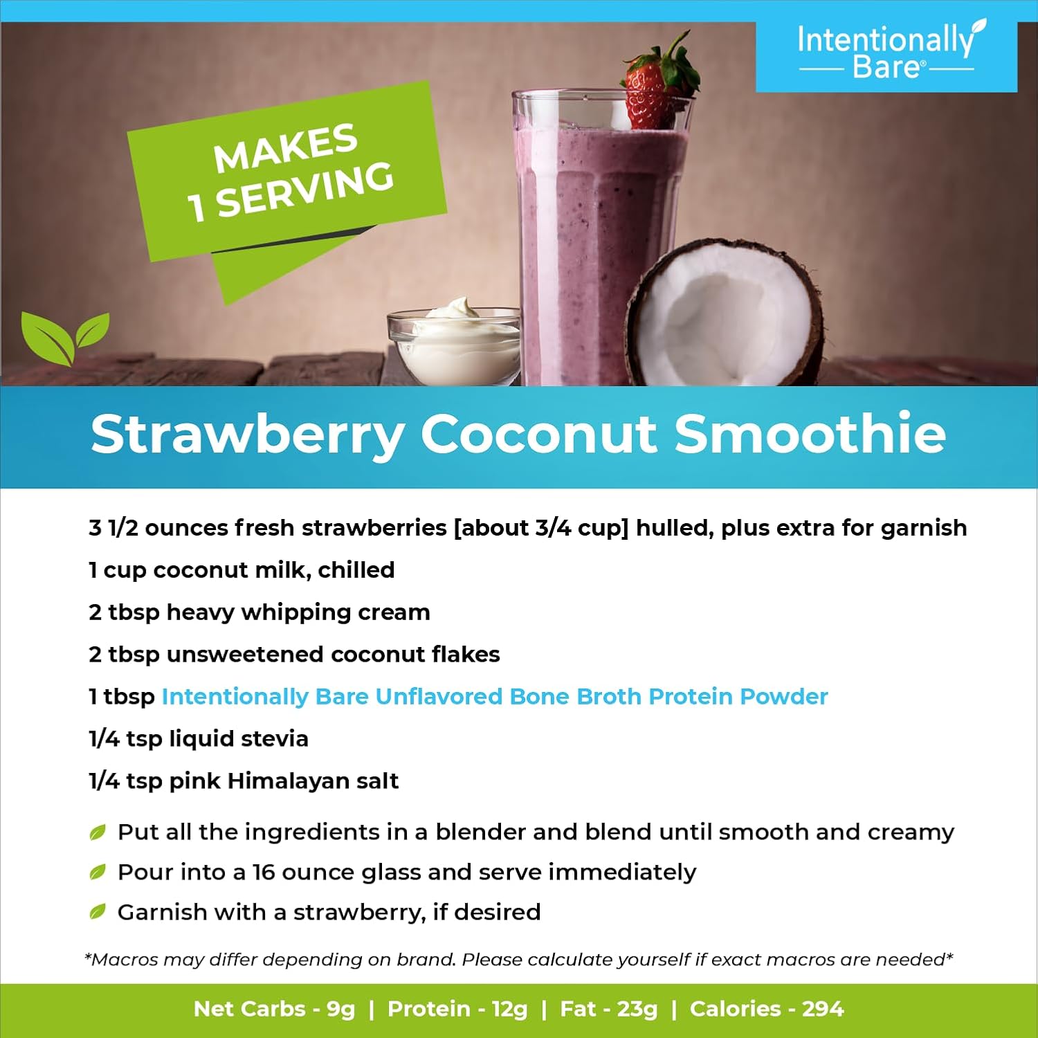 Unflavored Bone Broth Collagen Peptides Powder - Dairy Free Type 1 & 3, Pasture Raised, Grass Fed Protein for Gut & Joints - 20 Servings