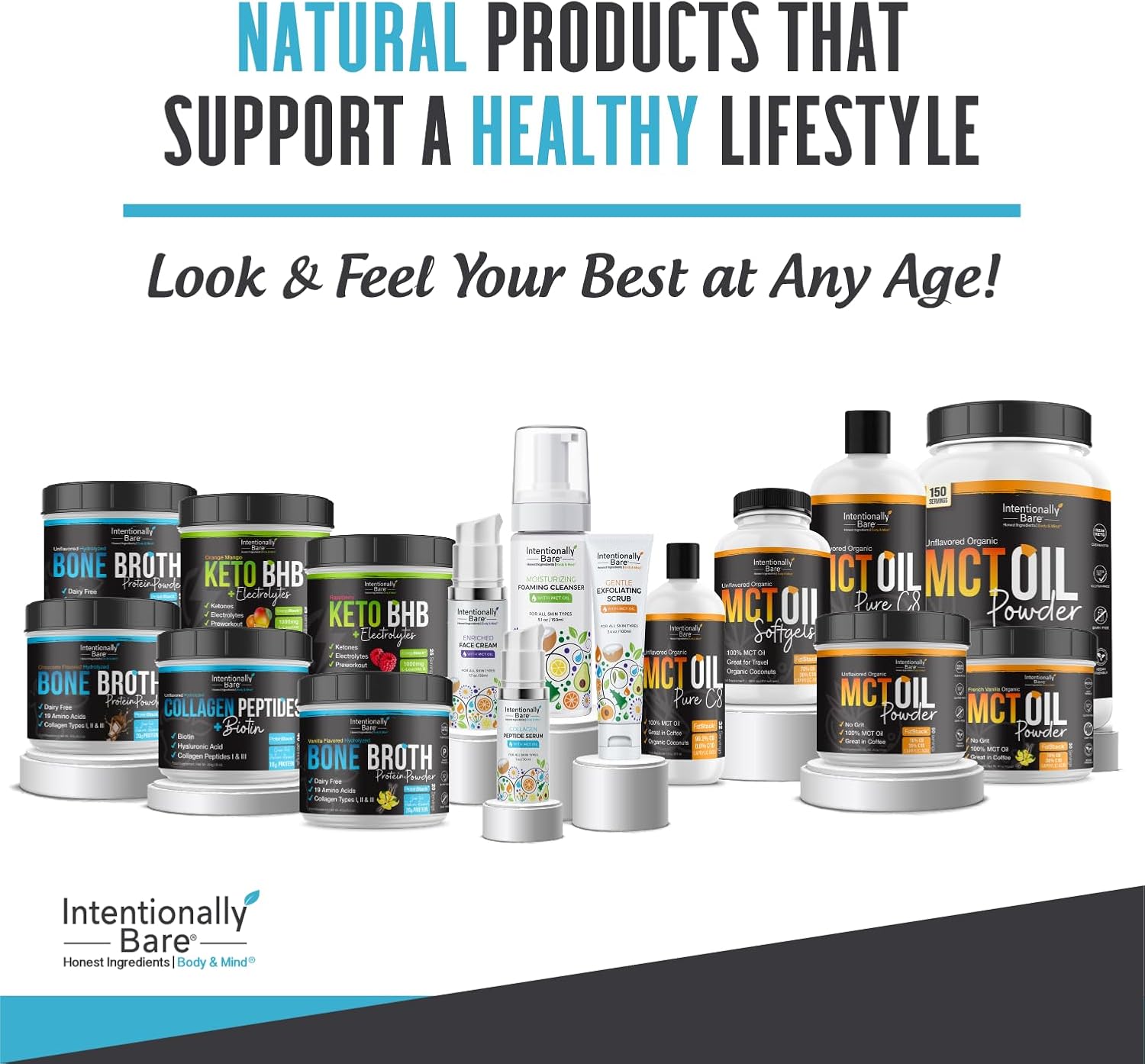 Unflavored Bone Broth Collagen Peptides Powder - Dairy Free Type 1 & 3, Pasture Raised, Grass Fed Protein for Gut & Joints - 20 Servings