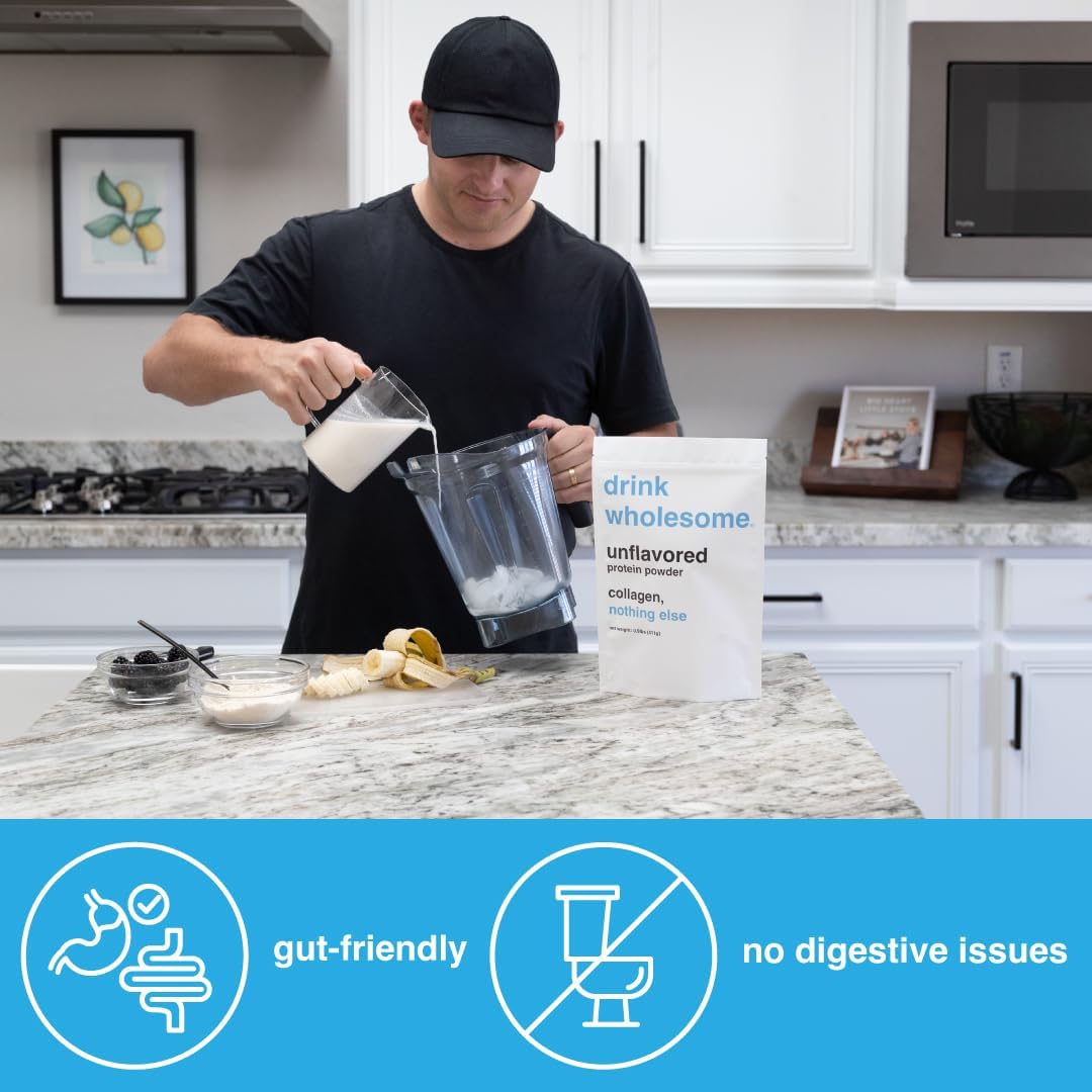Unflavored Collagen Protein Powder for Sensitive Stomachs - Gut Friendly, Low FODMAP, Dairy & Lactose Free - AIP, Carnivore & Paleo Friendly - Safe for Kids & Seniors