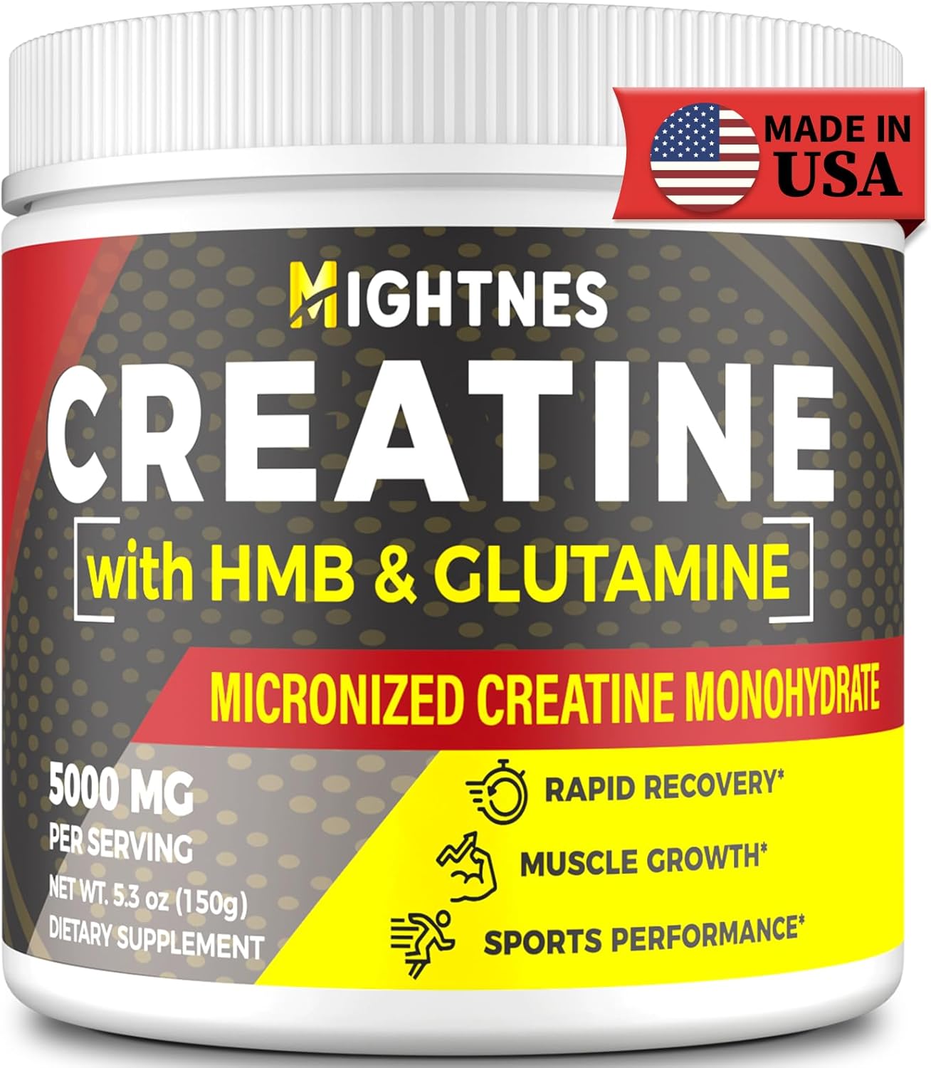 Unflavored Creatine Powder with HMB for Muscle Growth & Recovery - Micronized Creatine Monohydrate for Men and Women, 30 Servings