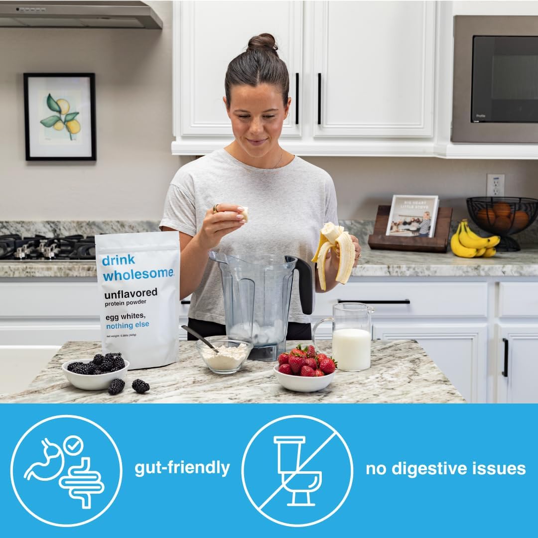Unflavored Egg White Protein Powder for Sensitive Stomachs - Gut Friendly, Low FODMAP, Dairy & Lactose Free - Carnivore & Paleo - Safe for Kids & Seniors