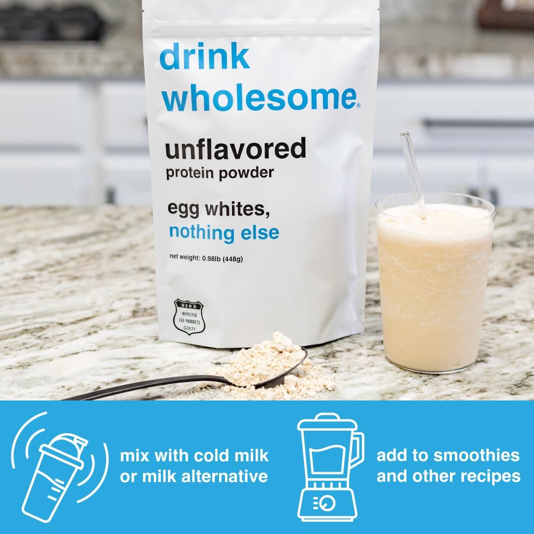 Unflavored Egg White Protein Powder for Sensitive Stomachs - Gut Friendly, Low FODMAP, Dairy & Lactose Free - Carnivore & Paleo - Safe for Kids & Seniors