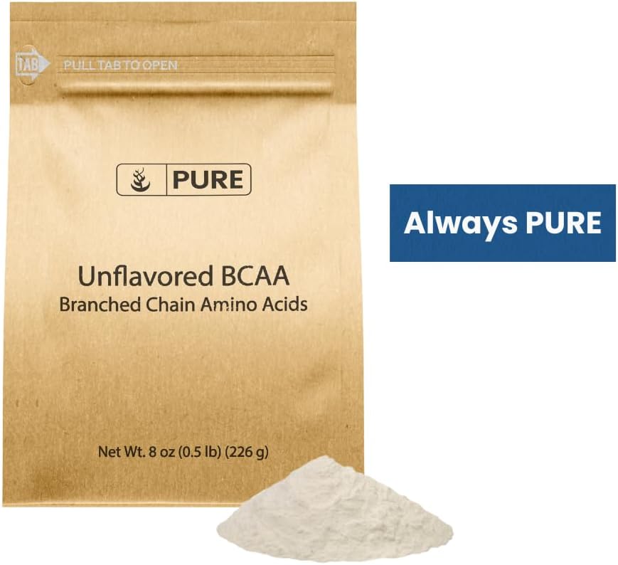 Unflavored Instantized BCAA Powder - Pure Original Ingredients, 8oz Supplement