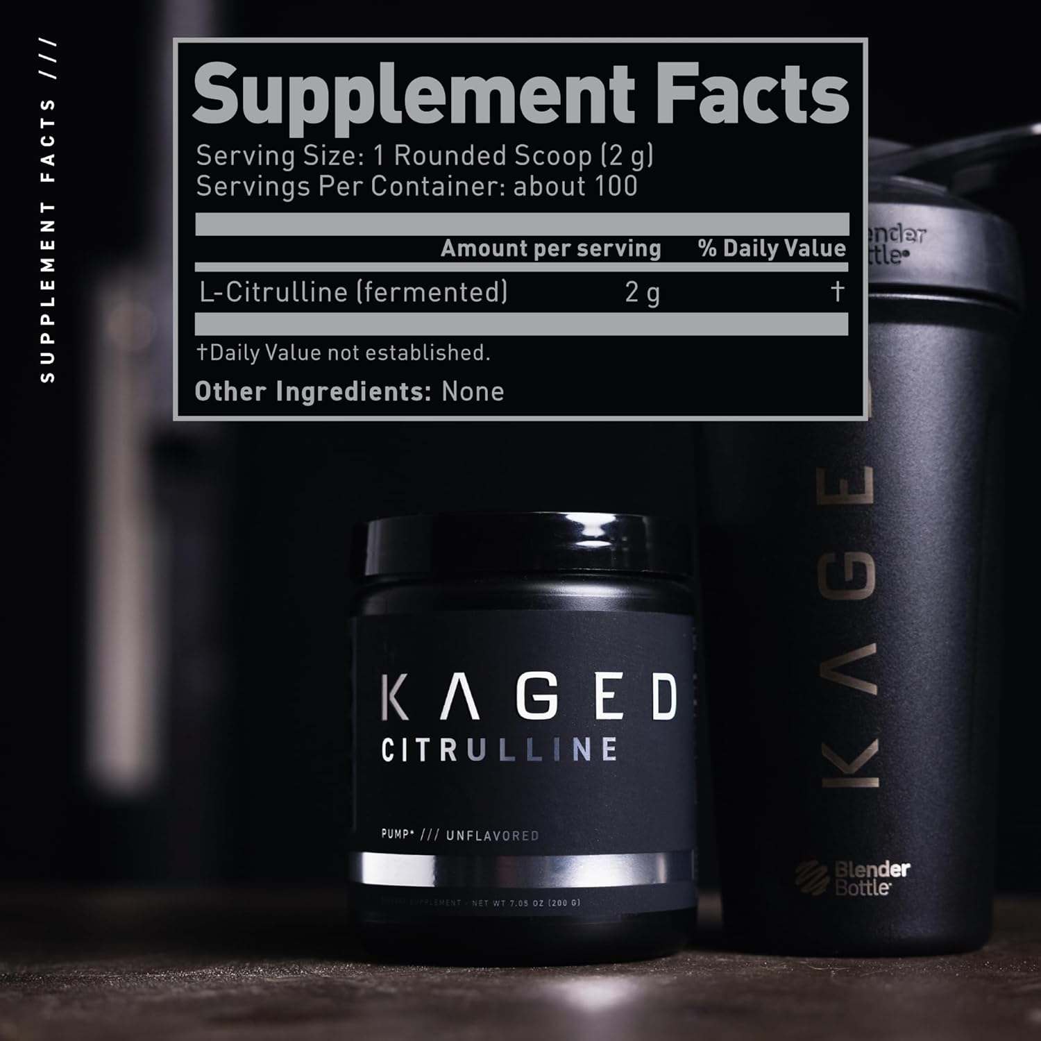 Unflavored Kaged Premium L-Citrulline Powder - Boost Nitric Oxide, Enhance Muscle Pumps, Improve Vascularity - 100 Servings