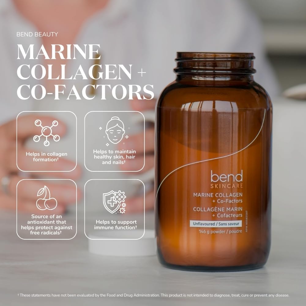 Unflavored Marine Collagen Powder with Co-Factors | Hydrolyzed Fish Collagen Peptides with Vitamin C and Silicon | Promotes Healthy Skin, Hair, and Nails