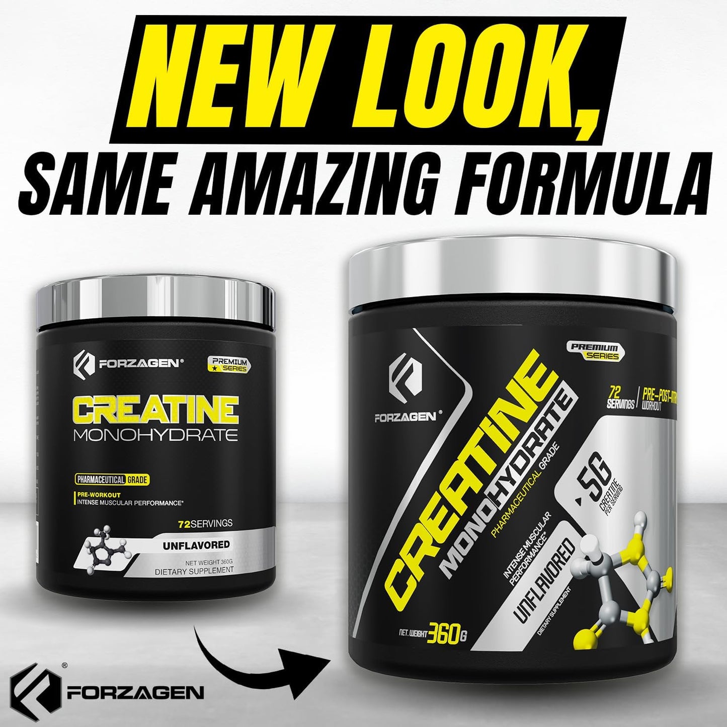 Unflavored Micronized Creatine Monohydrate Powder for Muscle Gain - 72 Servings for Men and Women