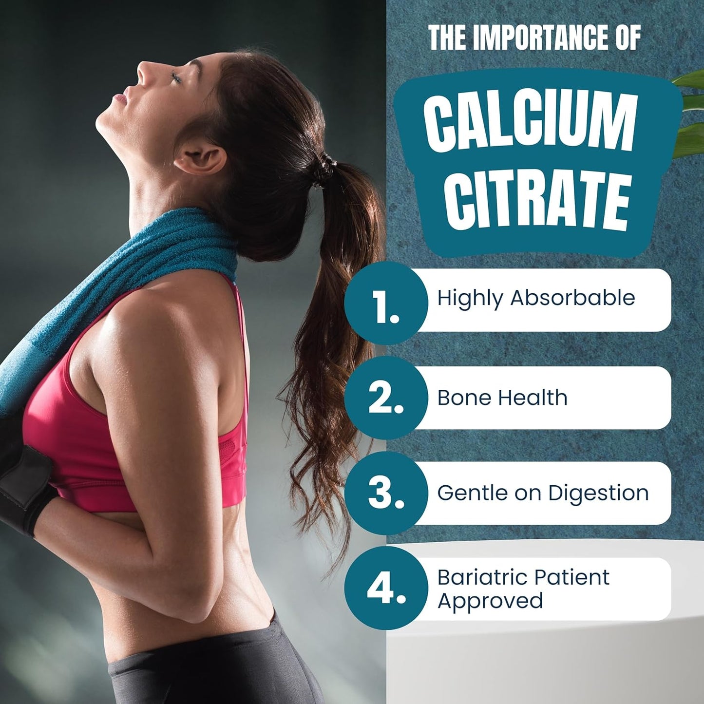 Unflavored Mini Calcium Citrate 600mg Tablets with Vitamin D3 for Women and Men - Easy Swallow Supplement - 60 Day Supply by Shiny Leaf