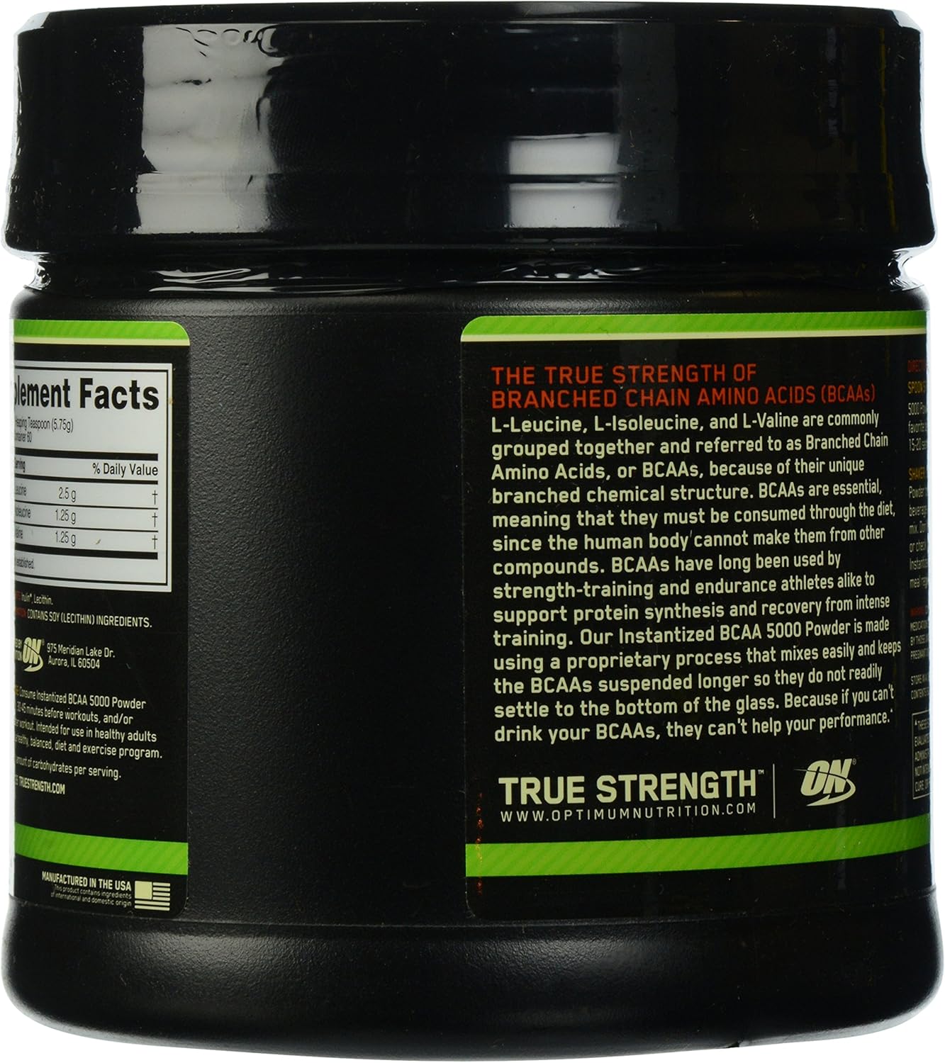 Unflavored Optimum Nutrition BCAA Powder - 5000mg, Keto-Friendly, 60 Servings