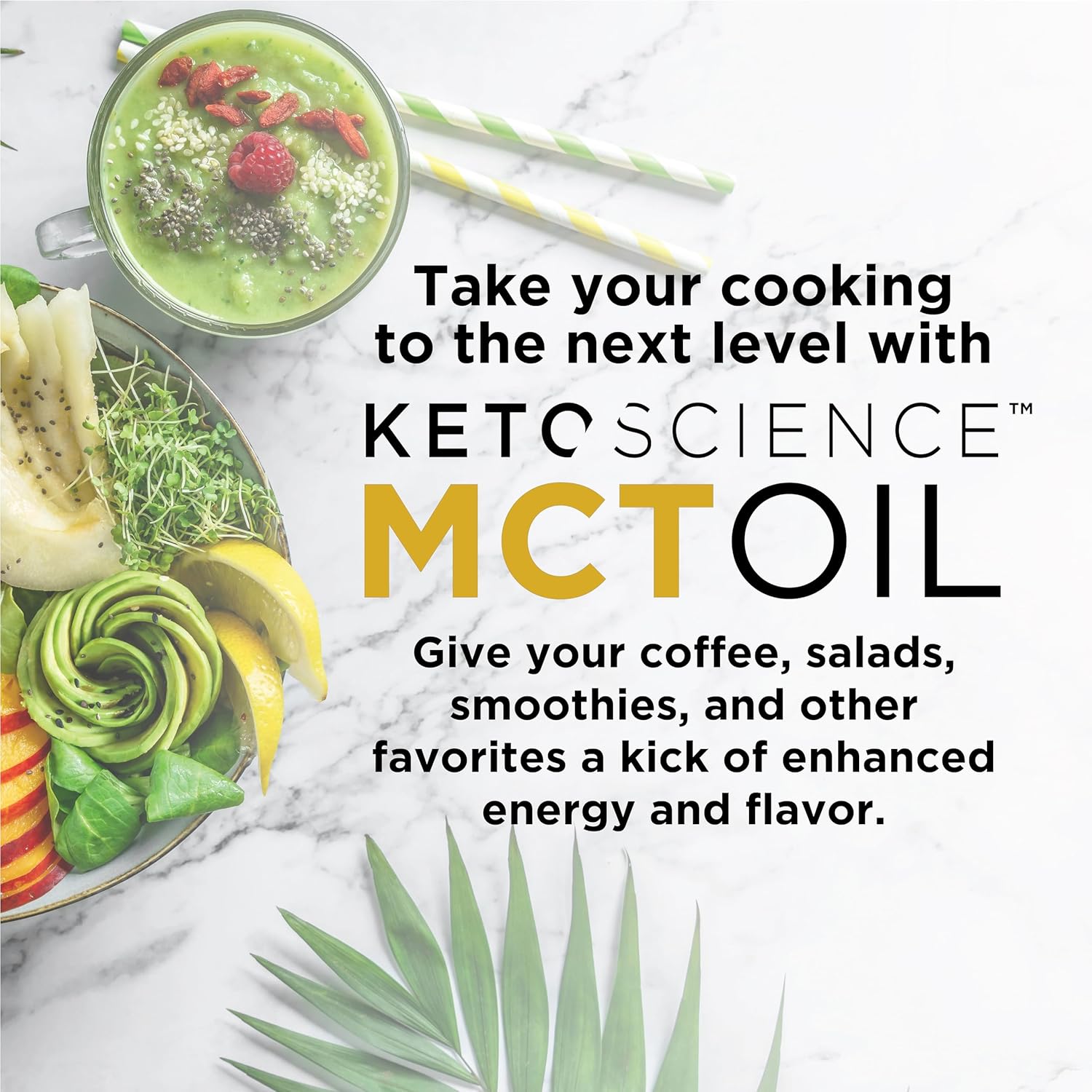 Unflavoured Keto Science MCT Oil Dietary Supplement - 100% Coconut-Based for Sustained Natural Energy, Fat Burning, and Weight Loss - 15 Fl Oz