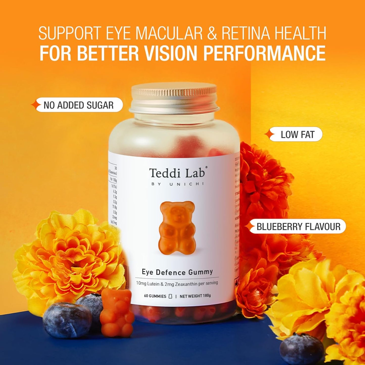 Unichi Eye Health and Immune Defence Gummy Supplement