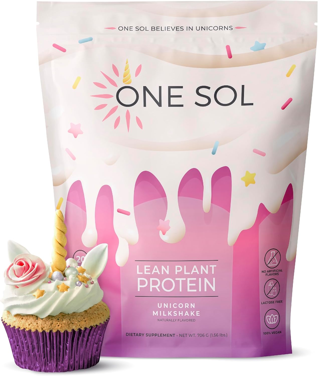 Unicorn Milkshake Plant-Based Protein Powder - Lean, Low Carb, Gluten Free, Lactose-Free, No Sugar Added, Soy Free, Non-GMO - Vegan Friendly Formula with No Bloating