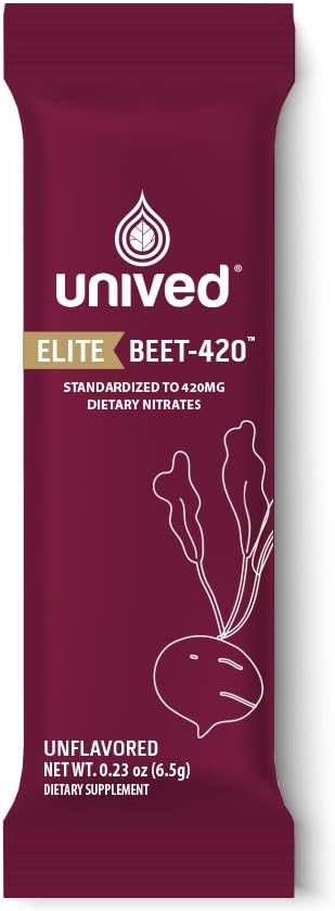 Unived Elite Beet-420: 420mg Nitrate Beetroot Extract for Endurance | Vegan Pre-Workout Superfood with 6.5% Dietary Nitrate | Caffeine-Free for Athletes | 20 Servings