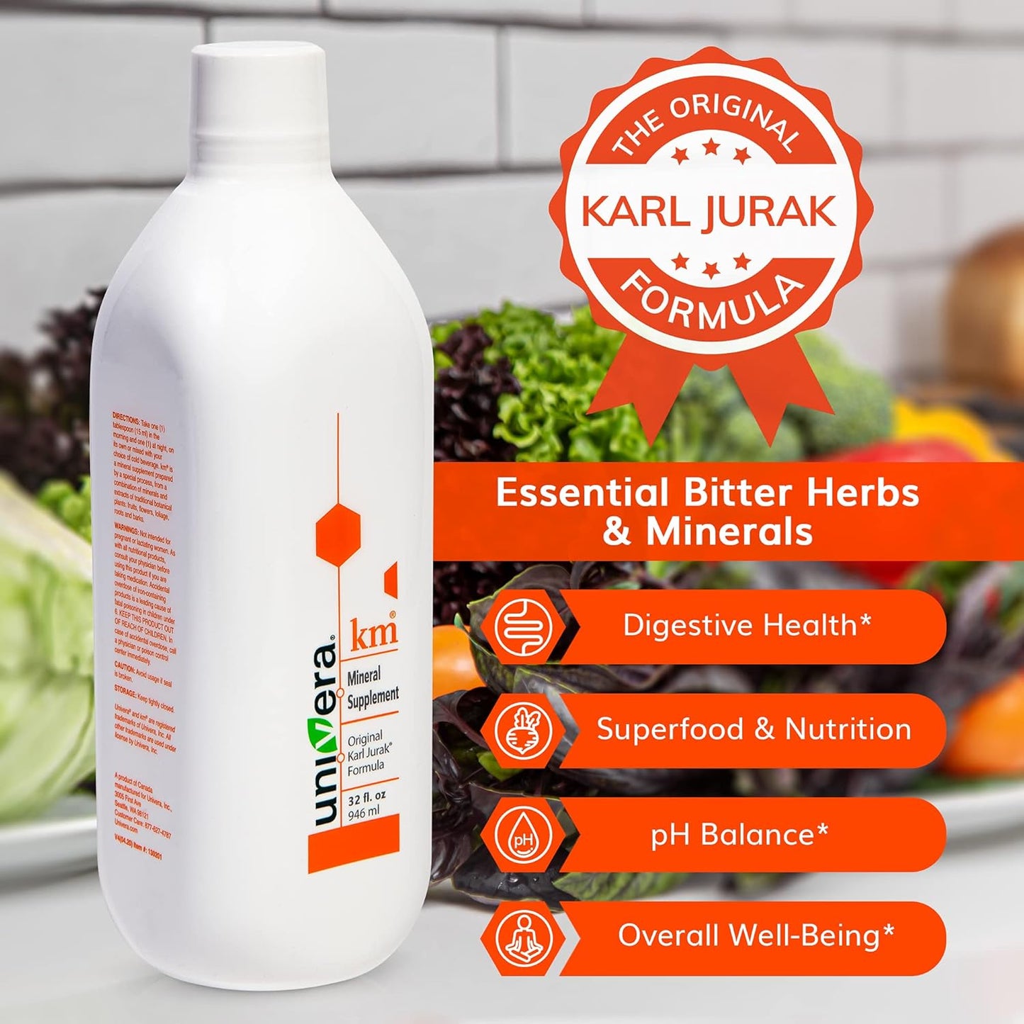 Univera KM Mineral Supplement with Karl Jurak Formula | Potassium & Vitamin-Rich | Balances pH | Aids Digestion & Nutrient Uptake | Natural Phytonutrients | 90-Day Supply