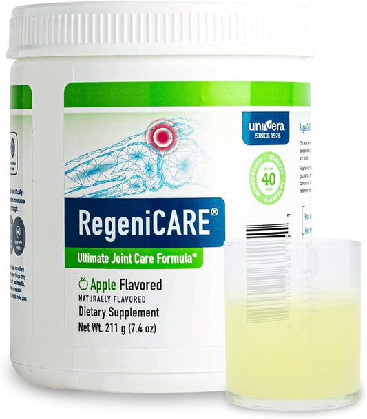 Univera RegeniCARE Green Apple Powder - Joint Health Support with Glucosamine, Chondroitin, MSM, and Univestin - 30-Day Supply