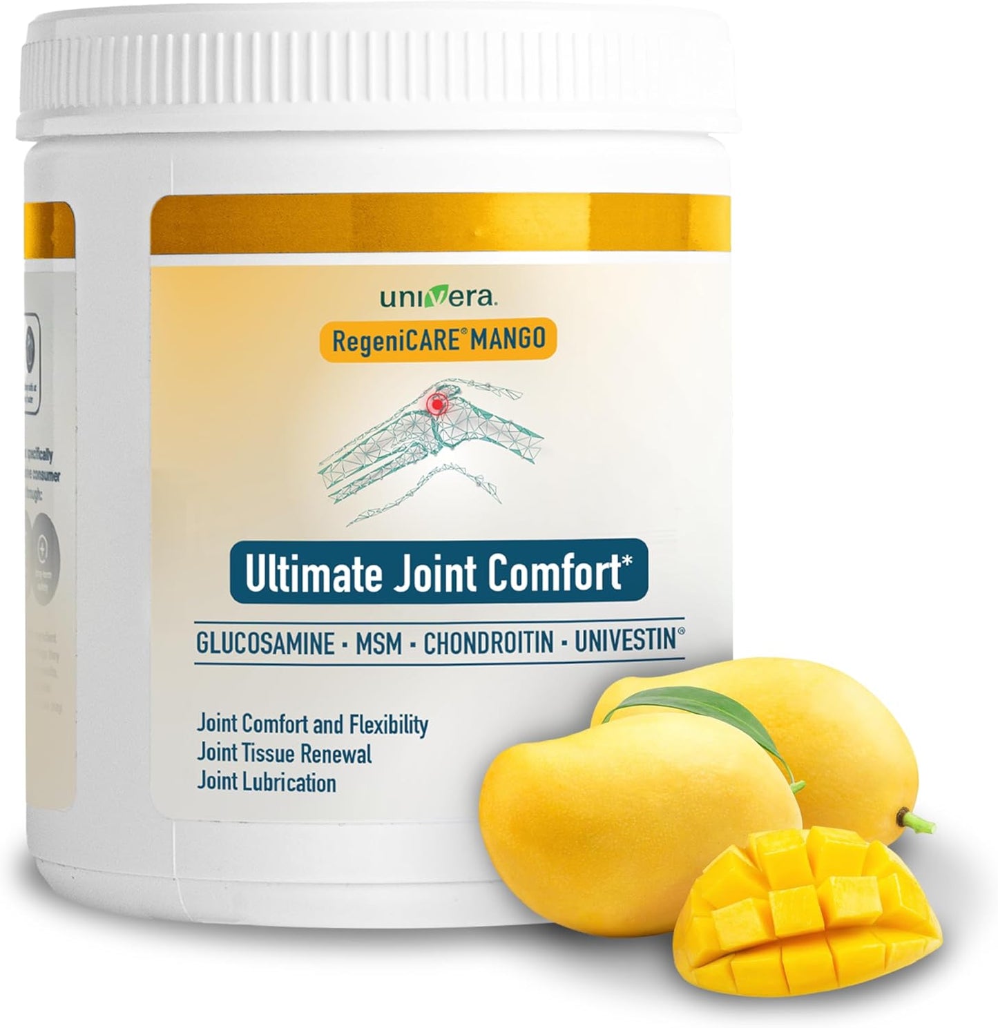 Univera RegeniCARE Mango Canister: Glucosamine, Chondroitin, MSM, Univestin - Supports Joint Health, FSA HSA Eligible - 30-Day Supply
