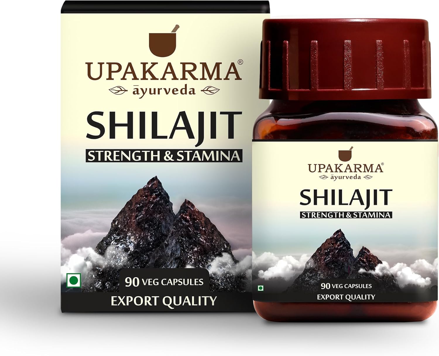 Upakarma Ayurveda Shilajit Capsules - 1000mg for Strength & Stamina - 90 Capsules, 45 Day Supply - Natural Immune Support & Trace Minerals