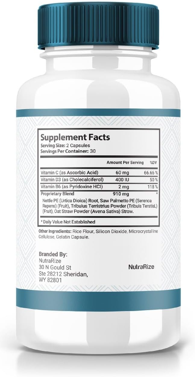 Uramax Prostate Health Support Capsules - All-Natural Supplement for Stamina and Energy - 60ct