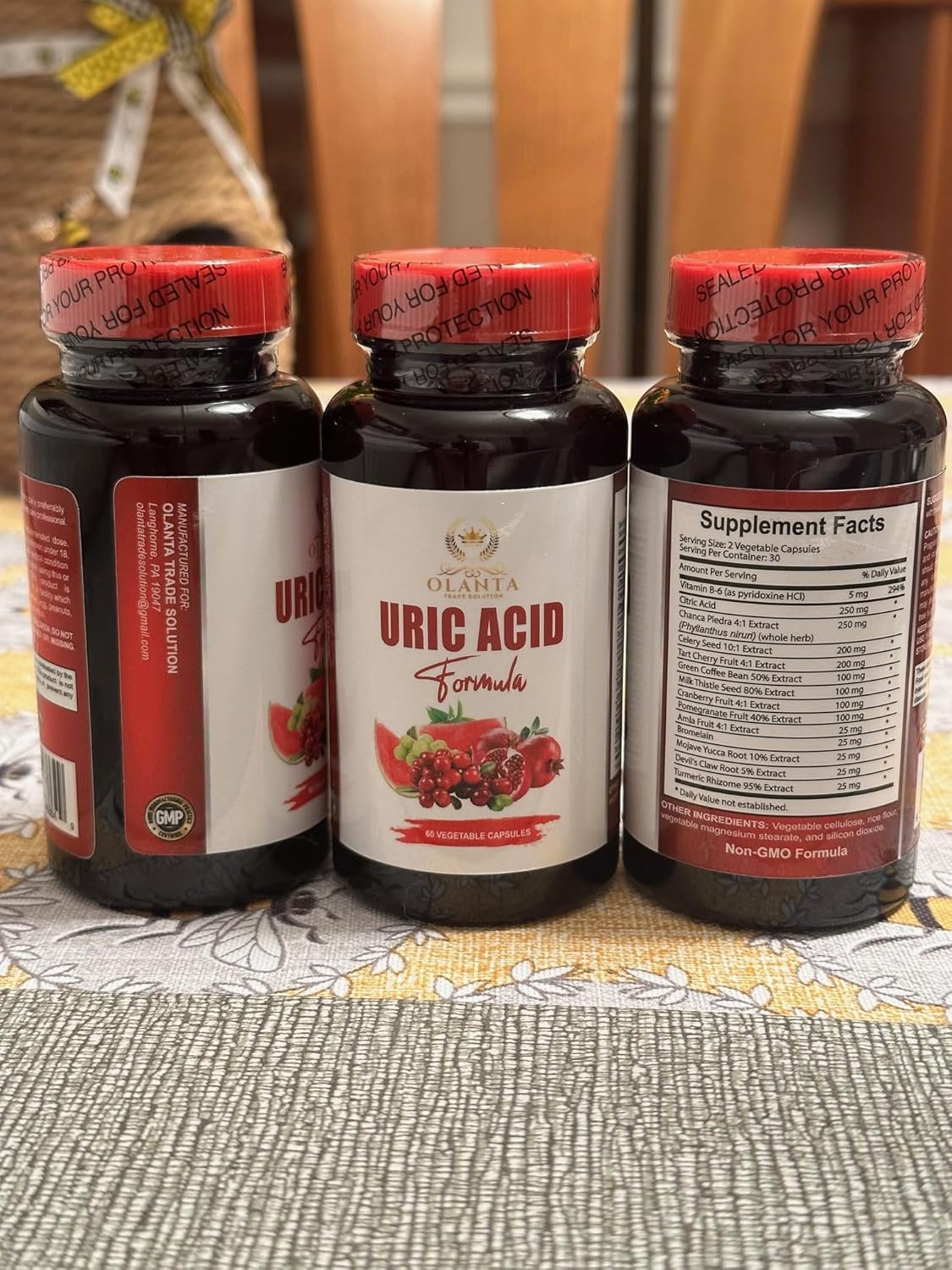 Uric Acid Cleanse Formula Capsules - Water Retention Relief with Celery Seed Extract, Milk Thistle, Turmeric - 60 Capsules