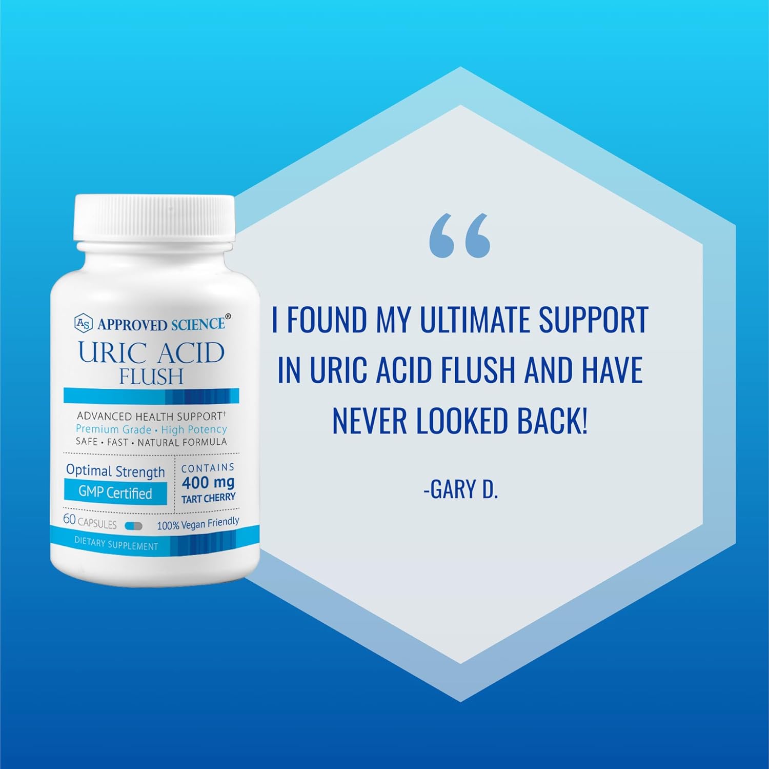 Uric Acid Flush Capsules with Folic Acid and Tart Cherry - 1 Month Supply - Approved Science®