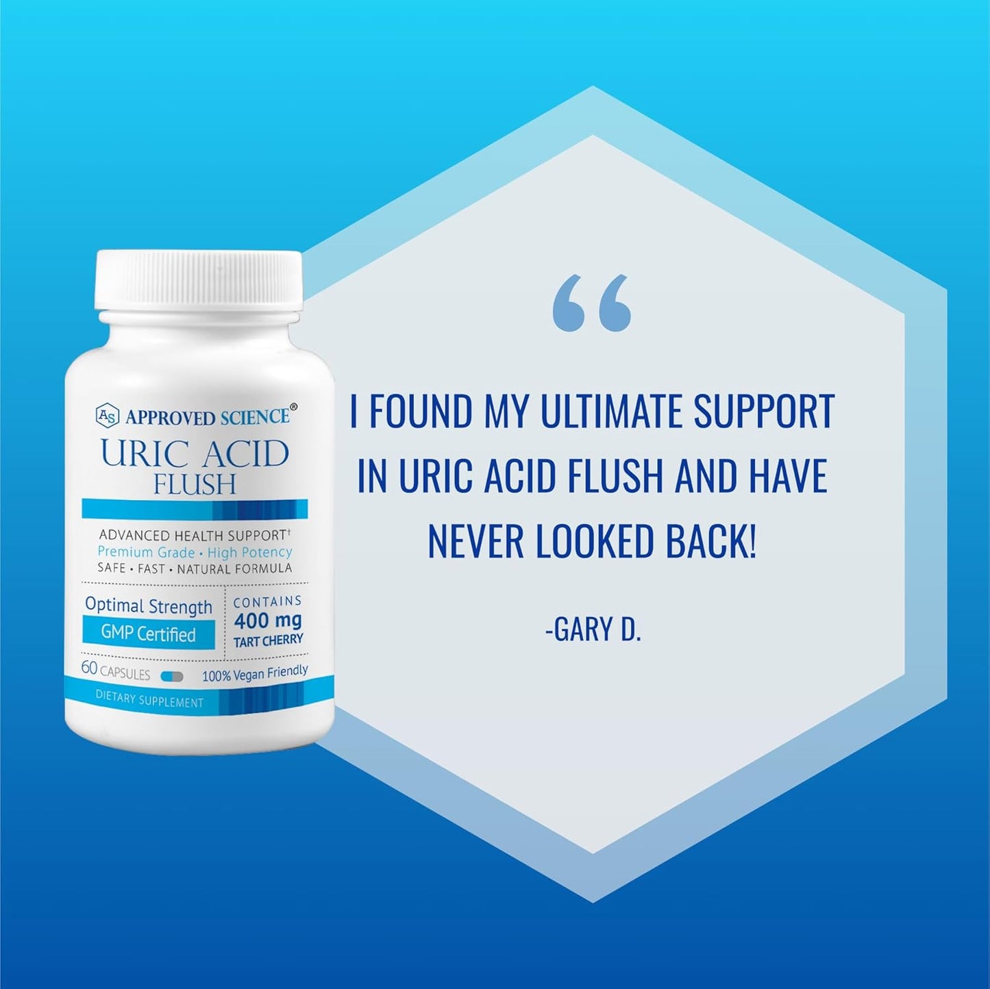 Uric Acid Flush Capsules with Folic Acid and Tart Cherry - 1 Month Supply - Approved Science®