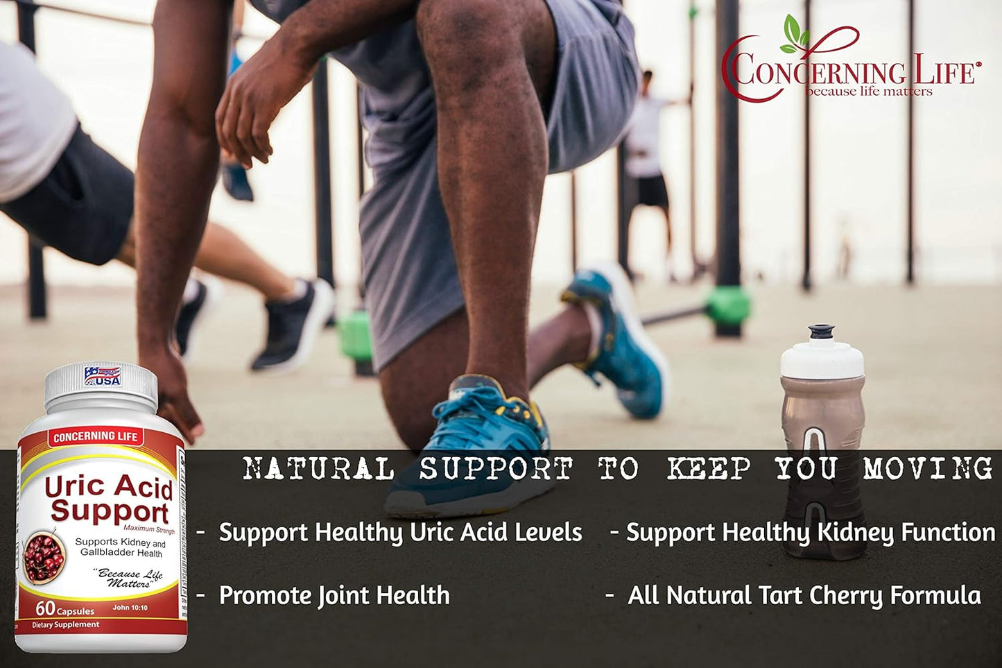 Uric Acid Support & Kidney Function Control with Herbal Cleanse for Gout Inflammation & Joint Pain - Includes Tart Cherry & Celery Seed Extract