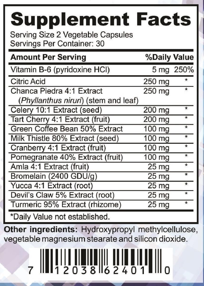 Uric-Out Ultimate Uric Acid Support Supplement - Powerful Extracts for Uric Acid Cleanse - 60 Capsules