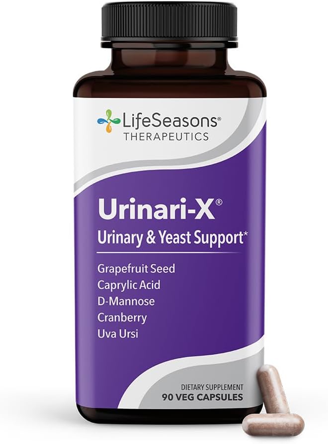 Urinari-X Fast Acting UTI Relief - Bladder & Immune Support - 90 Capsules with D-Mannose, Cranberry, Caprylic Acid, Uva Ursi & Grapefruit