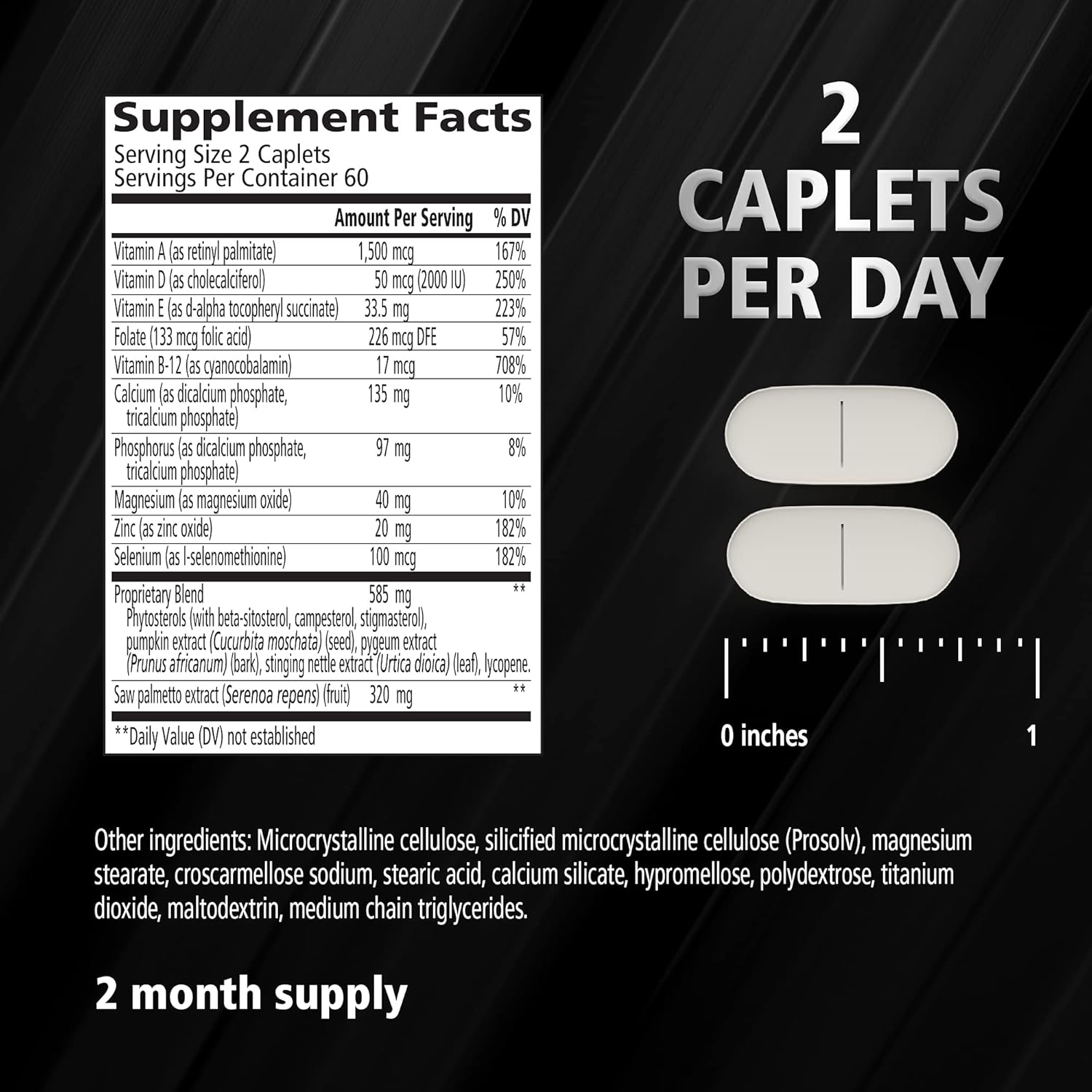 Urinozinc Prostate Plus Daily Immunity Supplement - 2 Month Supply - Saw Palmetto & Beta Sitosterol - Prostate & Immune Health Support - 120 Count