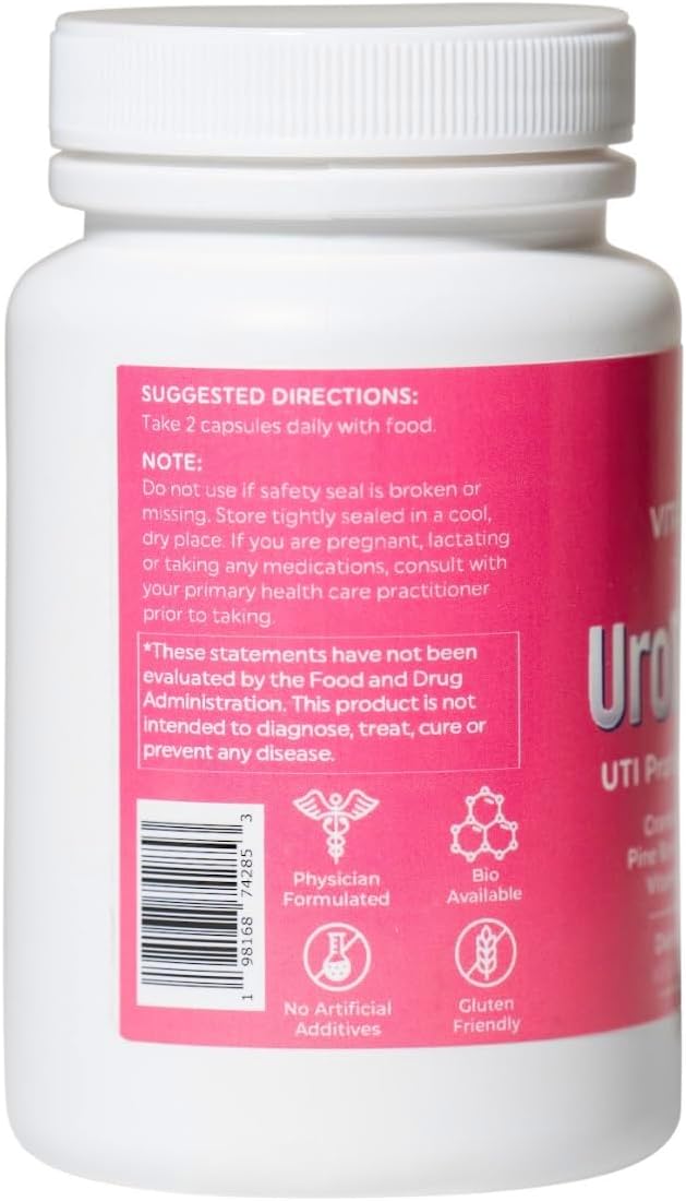 UroDefend UTI Protection Formula | Cranberry PACs | Physician Formulated | Gluten Free | 60 Capsules