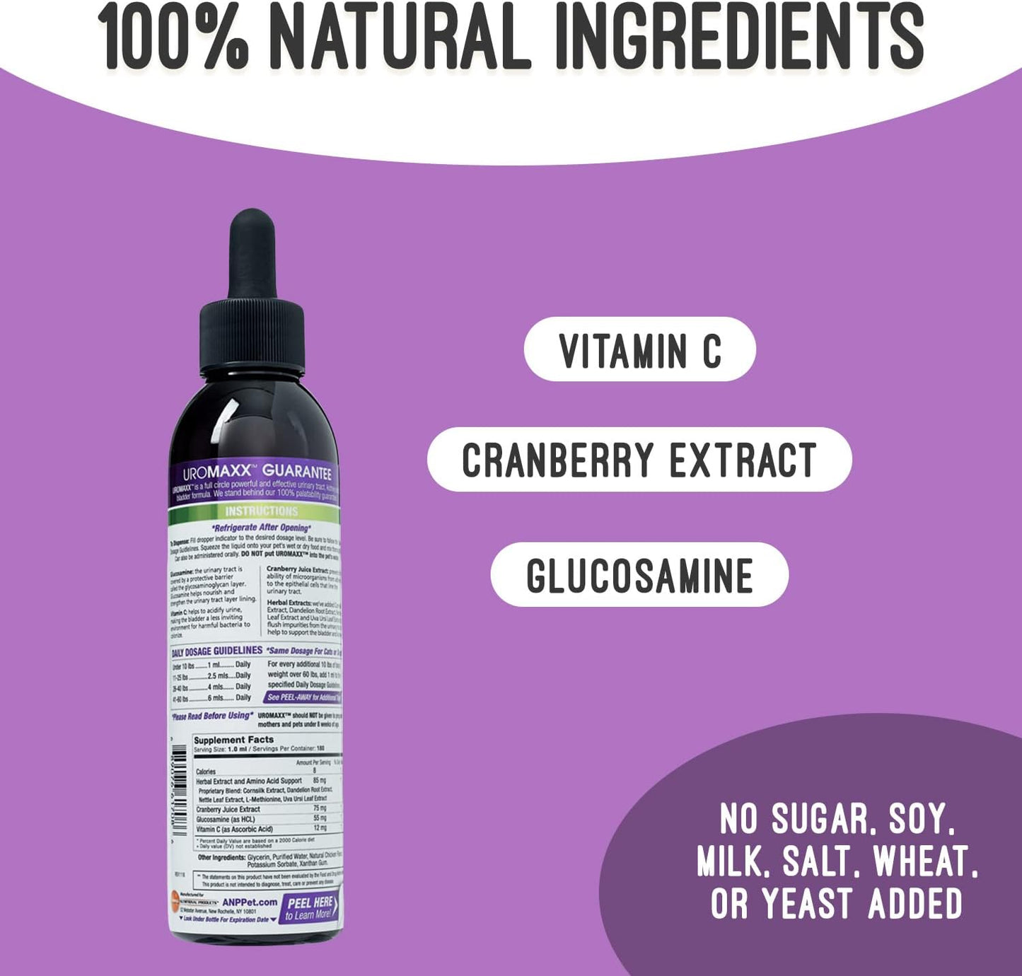 UroMAXX Urinary Tract Treatment for Cats & Dogs - Bladder & Kidney Support - Liquid Cranberry & Glucosamine - Chicken Flavor - 6 oz Bottle, 2 Pack