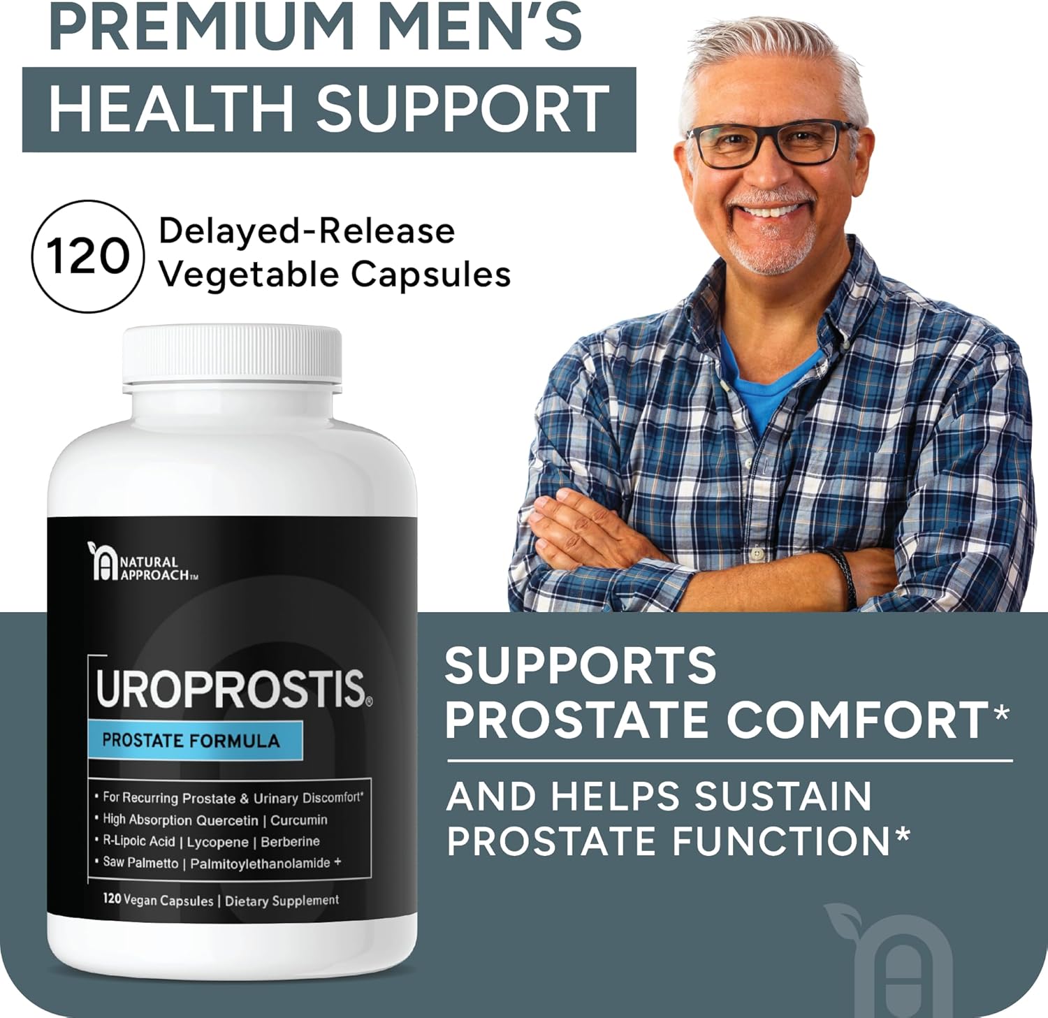 UROPROSTIS Prostate Support Complex - High Potency Men's Health Formula - Saw Palmetto & 13 Ingredient Blend - Vegan & Gluten-Free - 120 Capsules
