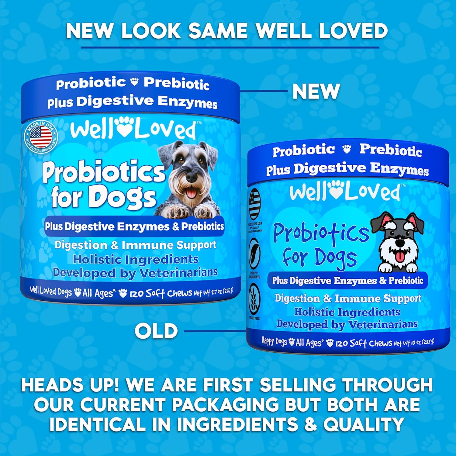 USA-Made Dog Probiotics for Gut Health, Yeast Balance, Itchy Skin, and Digestive Support - Vet Developed Chews with Prebiotic & Enzymes for Relief