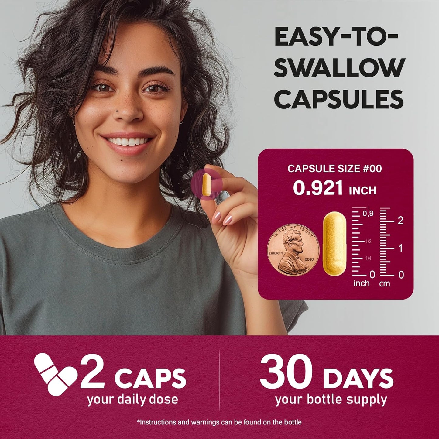 USA-Made Energy & Brain Support Vitamin B Complex for Men & Women - 60 Vegan Capsules with B1, B2, B3, B5, B6, B7, B8, B9, B12, Vitamin C, Choline & Inositol - Heart Health Supplement