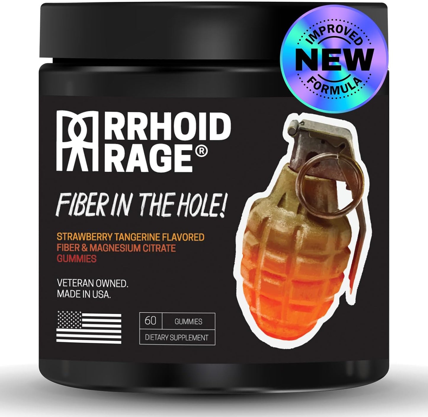 USA-Made Fiber and Magnesium Gummies for Digestive Health, Constipation Relief, Hemorrhoid Prevention - 60 ct