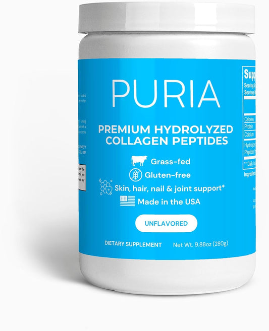 USA-Made Gluten-Free Premium Grass-Fed Hydrolyzed Collagen Peptides Powder for Skin, Hair, Nails, Joint Support