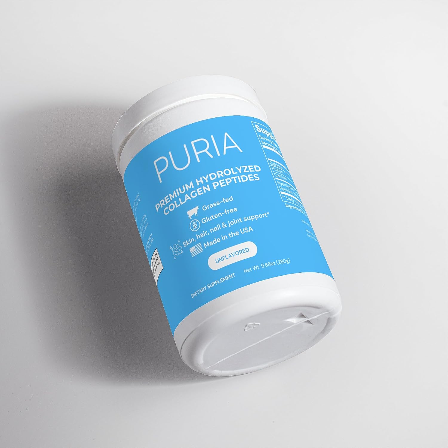 USA-Made Gluten-Free Premium Grass-Fed Hydrolyzed Collagen Peptides Powder for Skin, Hair, Nails, Joint Support