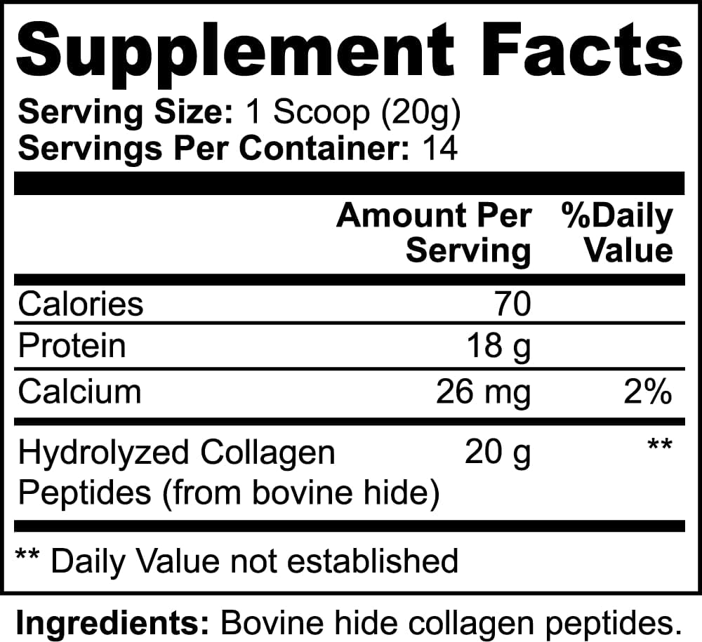 USA-Made Gluten-Free Premium Grass-Fed Hydrolyzed Collagen Peptides Powder for Skin, Hair, Nails, Joint Support