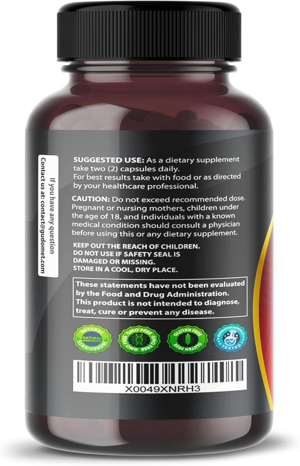 USA-Made GUDOMET Coenzyme Q10 Red Yeast Rice Hawthorn Omega 3 Vitamin C Niacin Zinc Vitamin K2 Capsules - 150 Count
