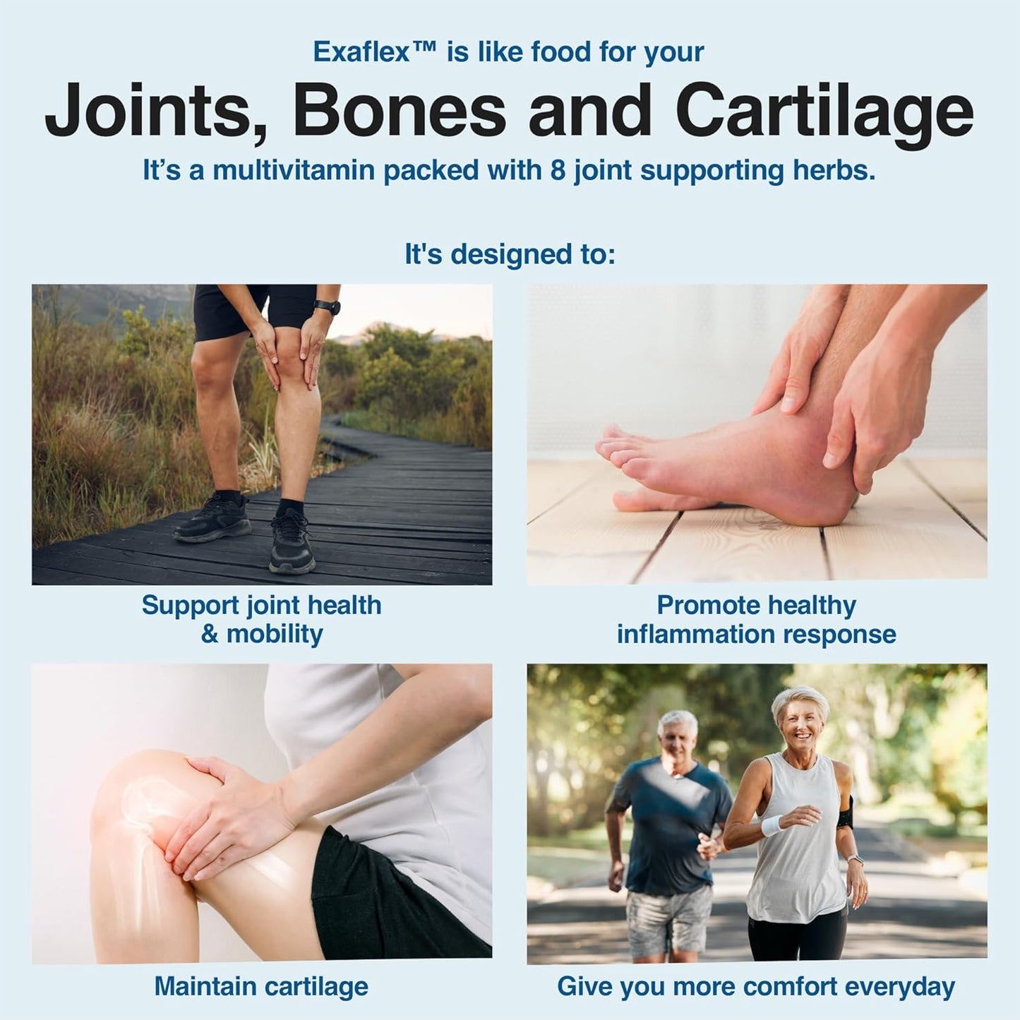 USA-Made Joint Supplement Capsules with Glucosamine, Chondroitin, MSM, Boswellia, Turmeric & Quercetin - Supports Joint Health for Men and Women - 60 Caps