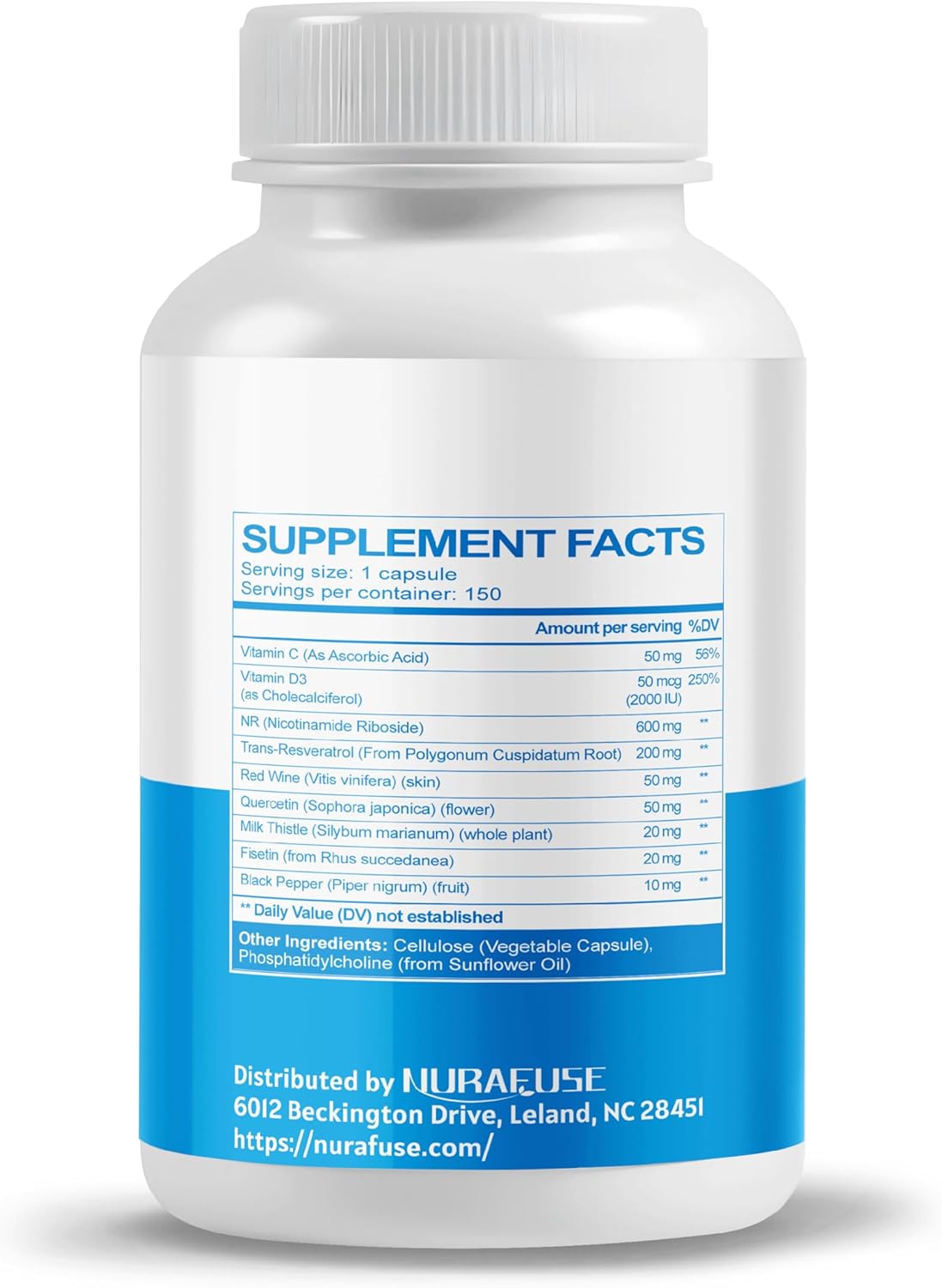 USA Made Liposomal NAD+ Trans-Resveratrol with Red Wine Milk Thistle Quercetin Fisetin - Support Healthy Aging - High-Quality Formulation