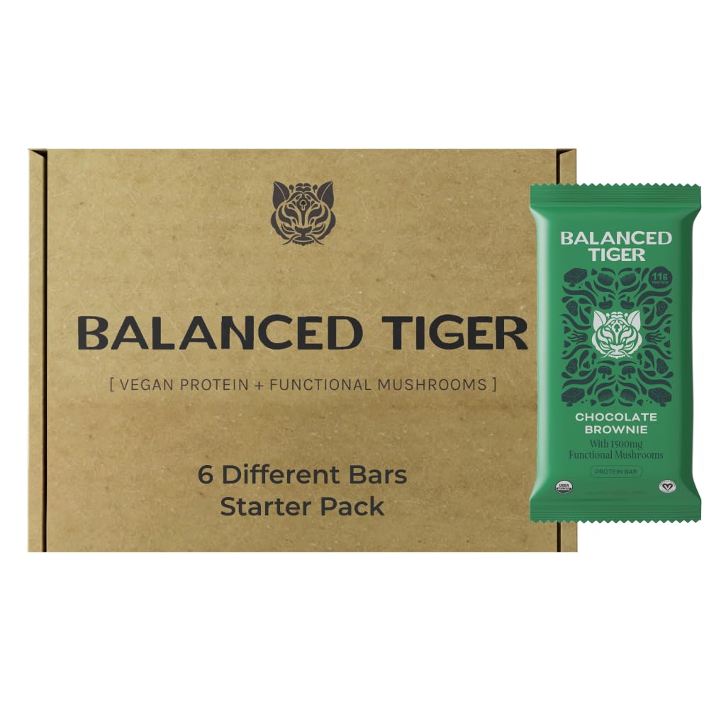 USA-Made Organic Vegan Protein Bars with Functional Mushrooms & Adaptogens - 6 Bar Sampler Pack