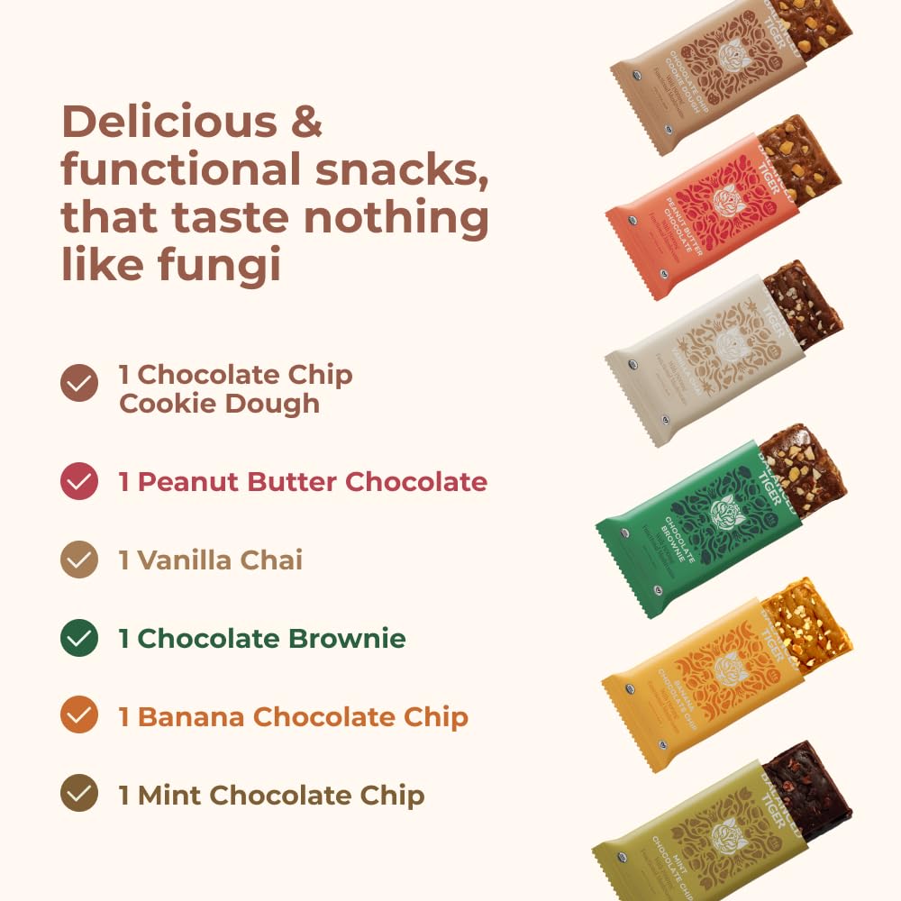 USA-Made Organic Vegan Protein Bars with Functional Mushrooms & Adaptogens - 6 Bar Sampler Pack