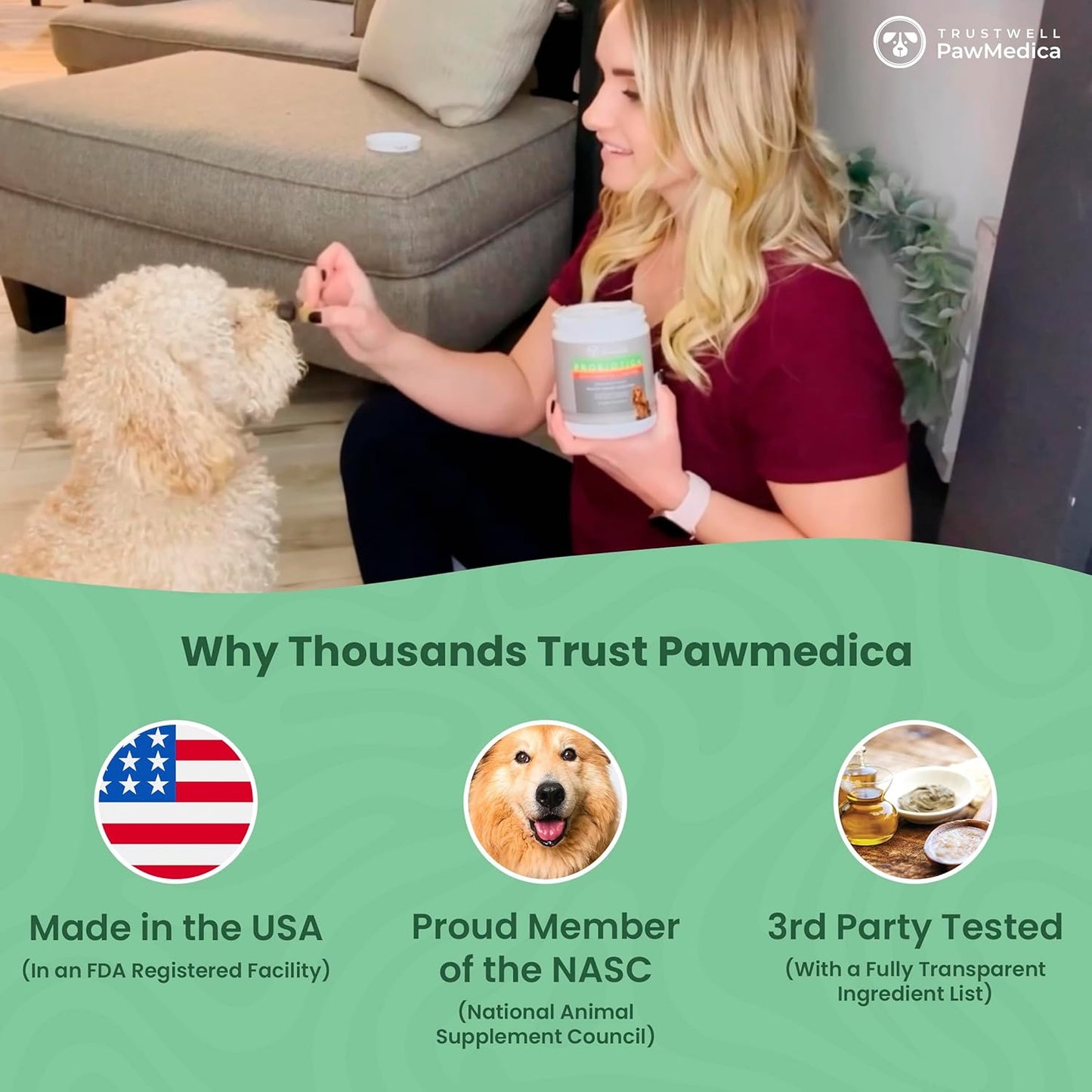 USA-Made Pet Probiotic Chews for Dogs with Digestive Enzymes - 60 Treats for Digestive Support