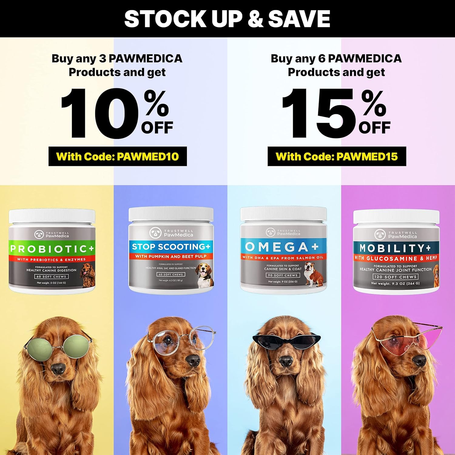 USA-Made Pet Probiotic Chews for Dogs with Digestive Enzymes - 60 Treats for Digestive Support