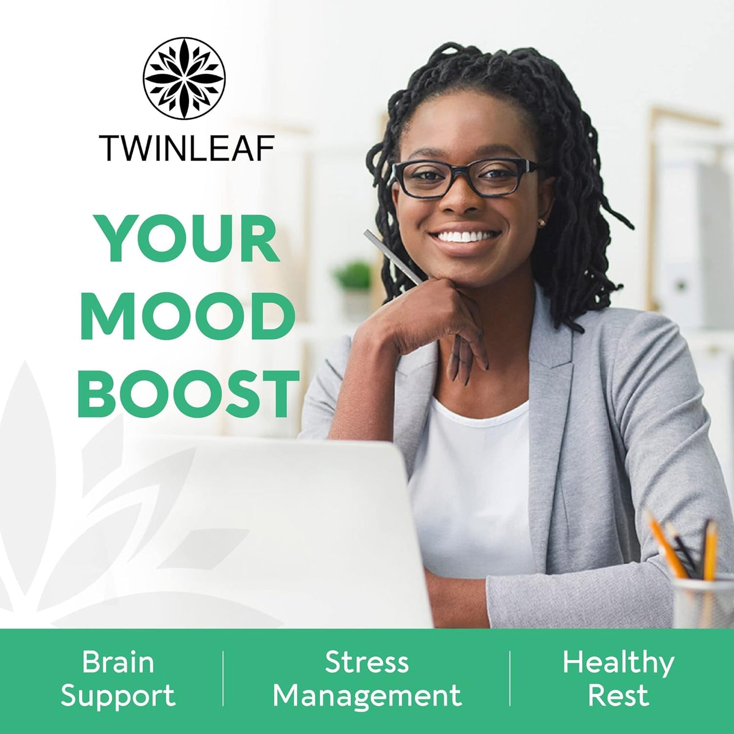 USA-Made TWINLEAF 5-HTP & L-Tryptophan Supplement - Mood Support for Men & Women - Proprietary Mood & Relaxation Formula - 60 Vegan Capsules
